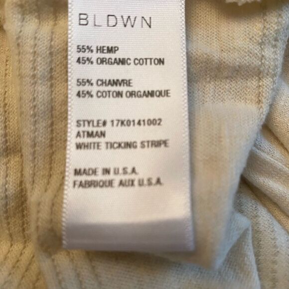 Men’s BLDWN Hemp Ticking Stripe Sweater Size Large NWT - Picture 8 of 8